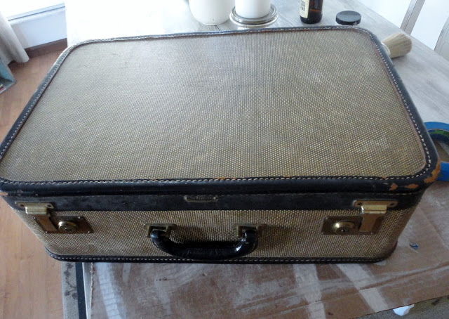 vintage red cross suitcase tutorial, repurposing upcycling, Grab an old suitcase
