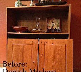 diy cabinet makeover from danish modern to antique chinese, kitchen cabinets, painted furniture, Before It was in extreme danger of being put out for the dumpster divers
