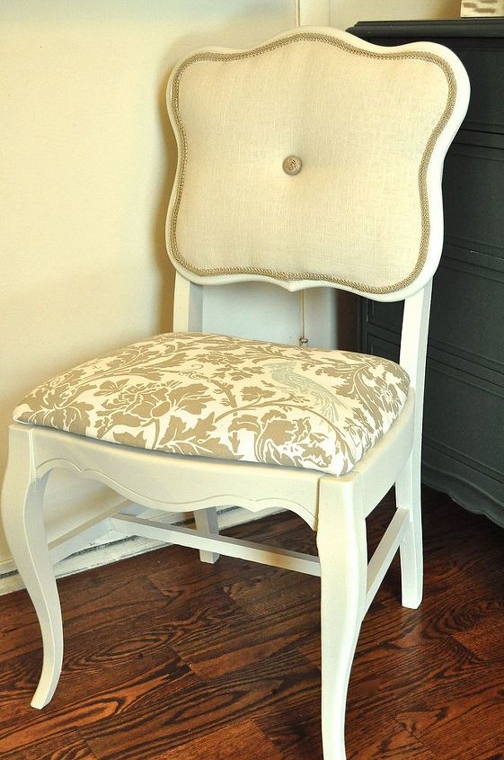 refresh and old caned back chair with tufting and upholstery, painted furniture, reupholster, Caned back chair after