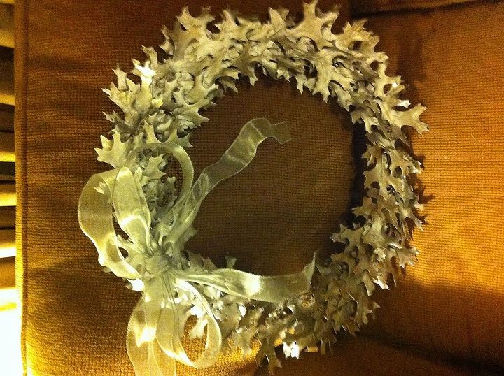 silver leaf wreath, seasonal holiday d cor, wreaths