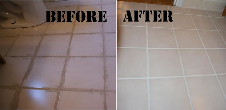 removing dried on grout and refreshing grout lines, cleaning tips, home maintenance repairs, tiling, Want to remove dried on grout and refresh dirty grout lines Use Oxiclean followed by a round of Grout Renew