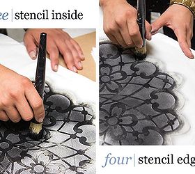 how to stencil a lace doily pattern on fabric pillows, crafts, painting, reupholster, The Dry Brush technique and other special tips are essential for a picture perfect accent pillow