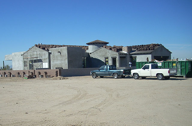 homesite 110 ranch house desert sonoran elevation, The mostly finished outcome of a custom home at The Residences