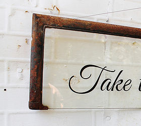 take the scenic route sign on an antique windshield, crafts, repurposing upcycling