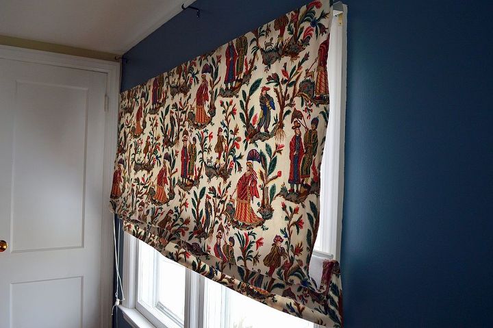 diy extra wide roman shade, home decor, reupholster, window treatments