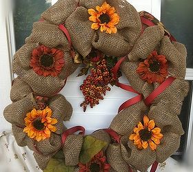 fall burlap wreath, crafts, flowers, wreaths, Fall Wreath