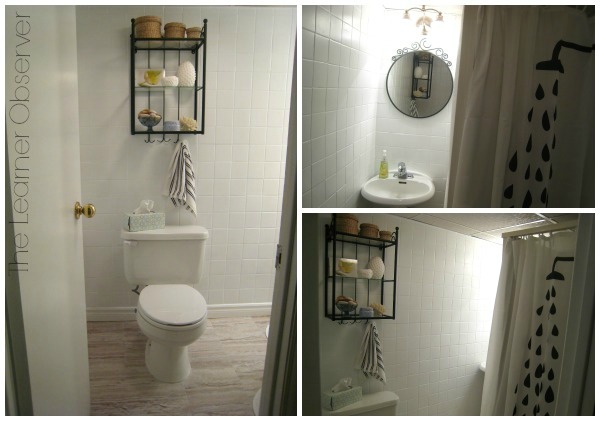 bathroom makeover for under 170 with painted tile, bathroom ideas, home decor