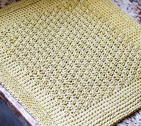 tunisian crochet dish drying mat, cleaning tips