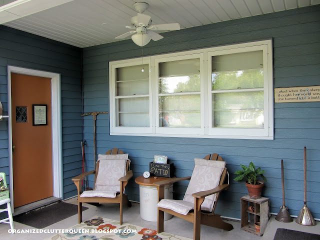my covered front porch patio, outdoor living, patio, porches, A ceiling fan keeps the porch cool