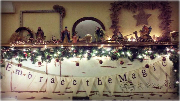 embrace the magic of the holidays, christmas decorations, seasonal holiday decor, Christmas Banner DIY