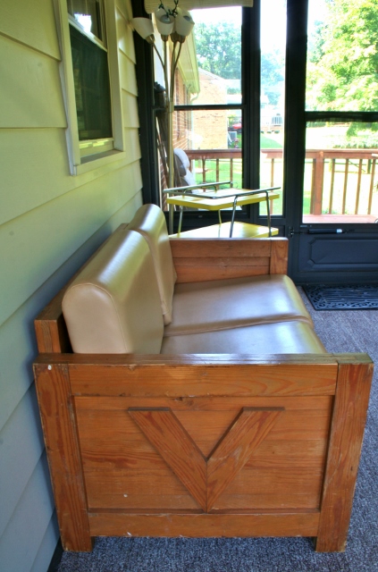 a sun room of thrifted furniture, outdoor furniture, outdoor living, painted furniture, repurposing upcycling, The cargo love seat that is just dying for a makeover