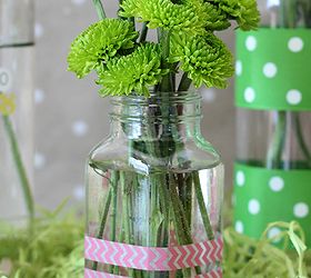 repurposing glass food jars as decorative vases, crafts, easter decorations, repurposing upcycling, seasonal holiday decor