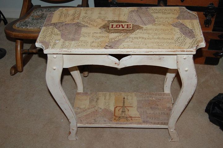 small oak country style table w heart cutout, painted furniture, shabby chic