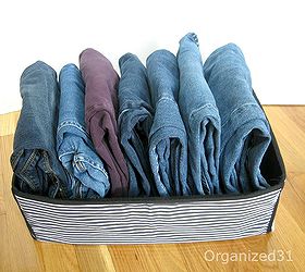 how to fold and organize jeans, organizing, File them like file folders instead of stacking the This way you can see each pair of jeans and grab the pair you want easily no fumbling with the stack of jeans