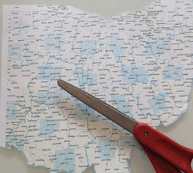 create your own string art, crafts, Print out a map of the state you d like to use