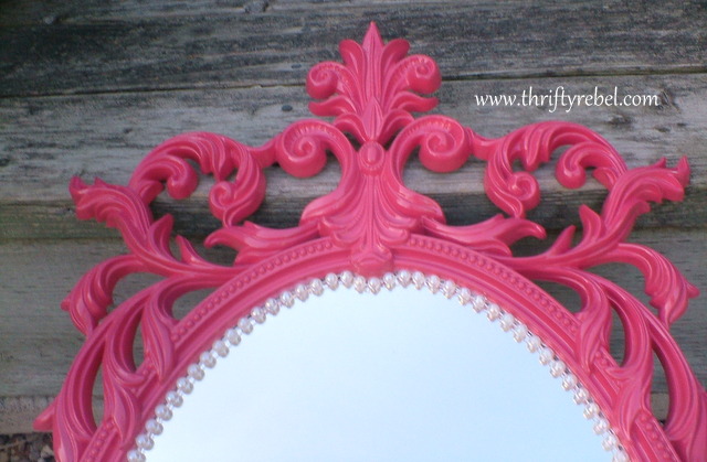 pink and pearls mirror makeover, crafts, Pink and Pearls Mirror Makeover