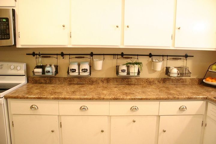keeping the clutter off the counter, cleaning tips, kitchen design, 7 5 feet of wall storage means a clean counter