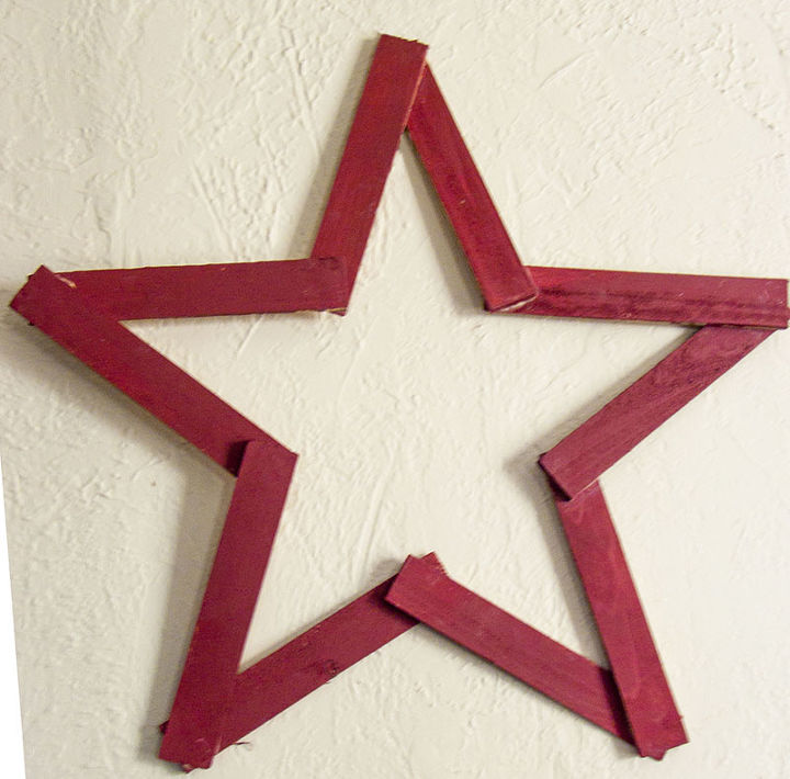 how to make stars from left over wooden shims, crafts, woodworking projects, The larger star is a little more refined but it too keeps a rustic quality