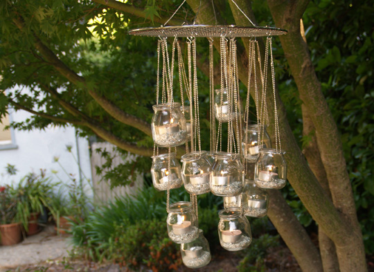 chandelier in the garden, gardening, outdoor living