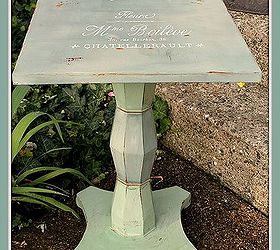 my duo color french invoice parlor table before and after, painted furniture, its done see here you can see better the two colors on the leg of the table