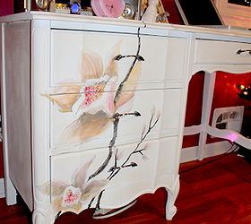 this is my hand painted blossom desk, painted furniture