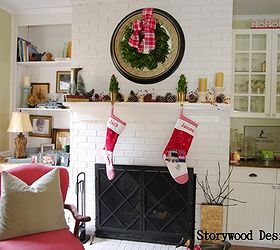 a holly jolly mantel, crafts, seasonal holiday decor, wreaths, Our Family Room mantel decorated in shades of red and green