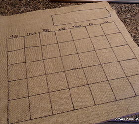 diy dry erase calendar board, cleaning tips, Burlap template