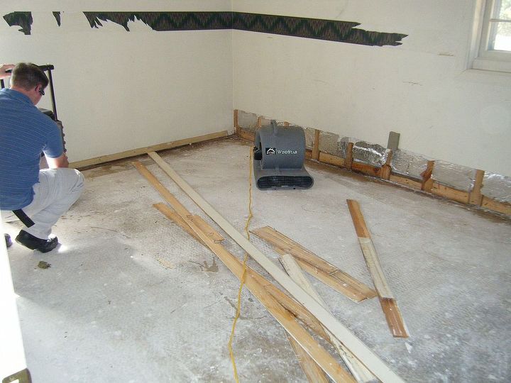 water damage repair, flooring, home maintenance repairs, Showing the progression as the team from structureMEDIC was closer to fixing the water damage home