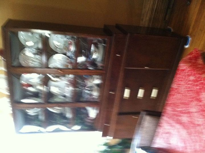 painting a 50s dining room suite, painted furniture, china cabinet