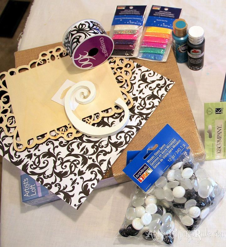 michael s hometalk pinterest party burlap monogram, crafts, painting, Gather your supplies and meet me in the craft room