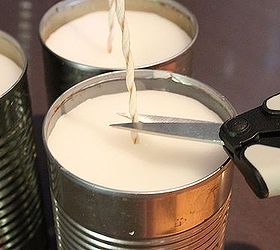 vintage oil can candles, crafts, Be sure to snip the wick to about 1 4 inch before lighting