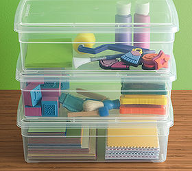 8 organizational stragetes to give you the urge to purge get started, cleaning tips, organizing, storage ideas, Organize loose items like ribbon gift cards jewelry thread or arts and crafts into clear bins and label them