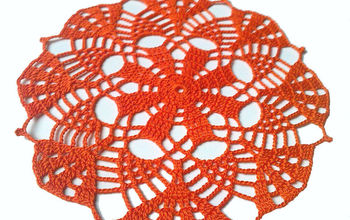 Small Crochet Doily ,Orange