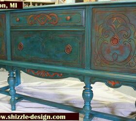 Antique Buffet Painted In Peacock Blue Hometalk