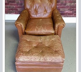 how should i refurbish this, painted furniture, Fathers old leather chair