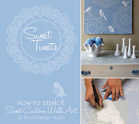 how to stencil lace canvas art project, chalk paint, home decor, painting, Sweet Tweets Lace Stencil Canvas Wall Art
