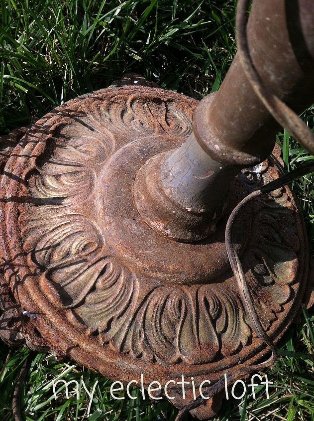 the best way to clean up cast iron and brass, Base of floor lamp