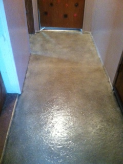 particle board floor turned into a stone granite floor