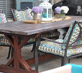 diy outdoor farmhouse table, diy, outdoor furniture, outdoor living, painted furniture, woodworking projects