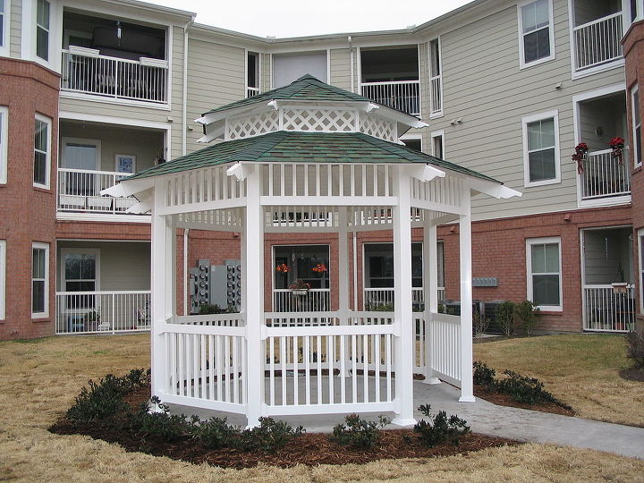 gazebos, decks, outdoor living, A composition roof makes this gazebo match the roof of your home or building