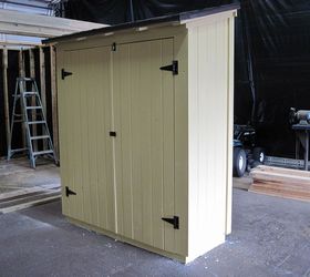 small outdoor storage, Narrow storage to be placed next to a house or fence