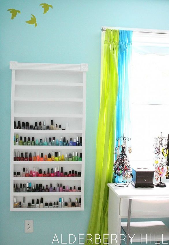 diy nail polish shelf, cleaning tips, shelving ideas