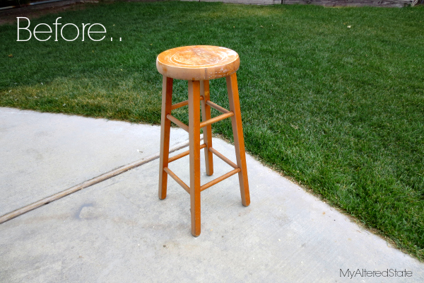 refinished ombr barstool my altered state, painted furniture