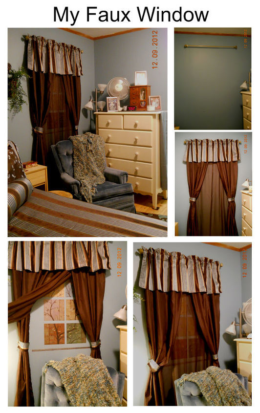 faux window, home decor, reupholster, window treatments, One project in my Parisian Bedroom Makeover