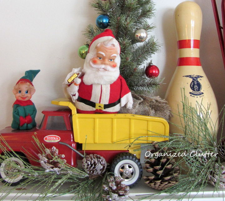 vintage toys on the christmas mantel, christmas decorations, seasonal holiday decor, All fun and whimsy