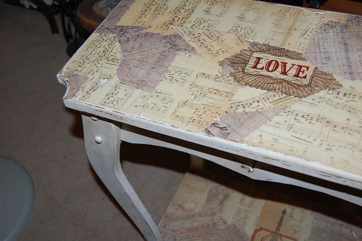 small oak country style table w heart cutout, painted furniture, shabby chic