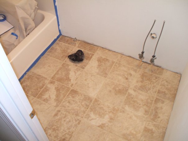 guest bathroom renovation, bathroom, remodeling, Layed the tile