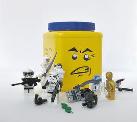 make your own lego head storage can, cleaning tips, repurposing upcycling, storage ideas, Or you can use cool LEGO expressions for older kids