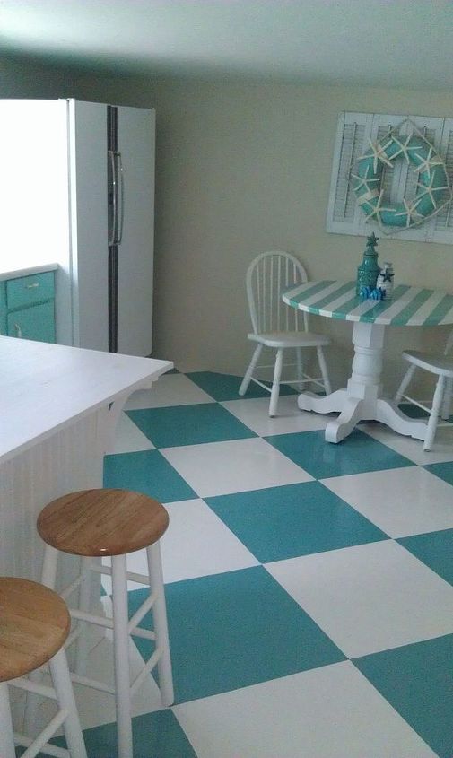my new and easy to do coastal kitchen, flooring, home decor, kitchen cabinets, kitchen design, kitchen island, painting