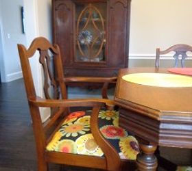 in living color, painted furniture, Floral seat cushions